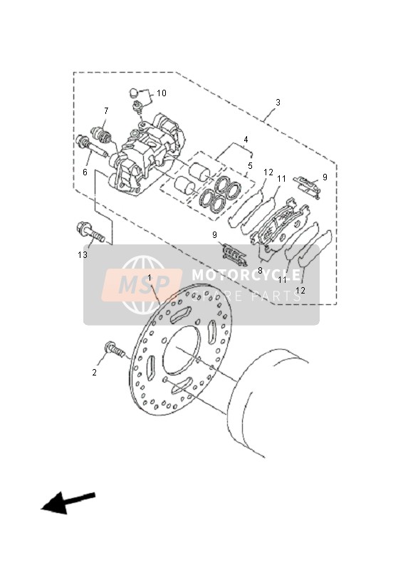 Yamaha YP250R X-MAX 2011 Rear Brake Caliper for a 2011 Yamaha YP250R X-MAX